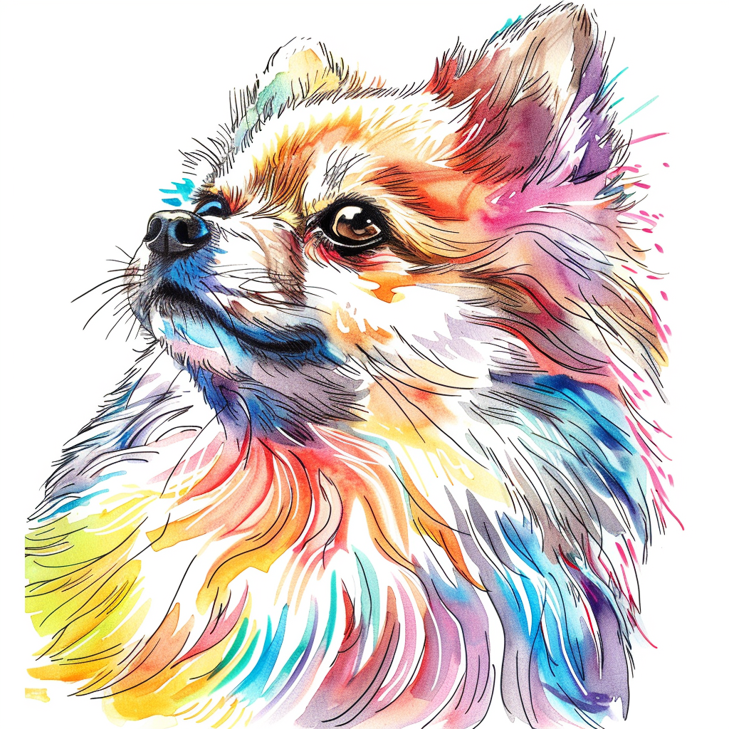 Sticker of a Pomeranian Dog majestic Expressive surreal Vinyl Decal Sticker for Car, Laptop, Tumbler and more # F013764