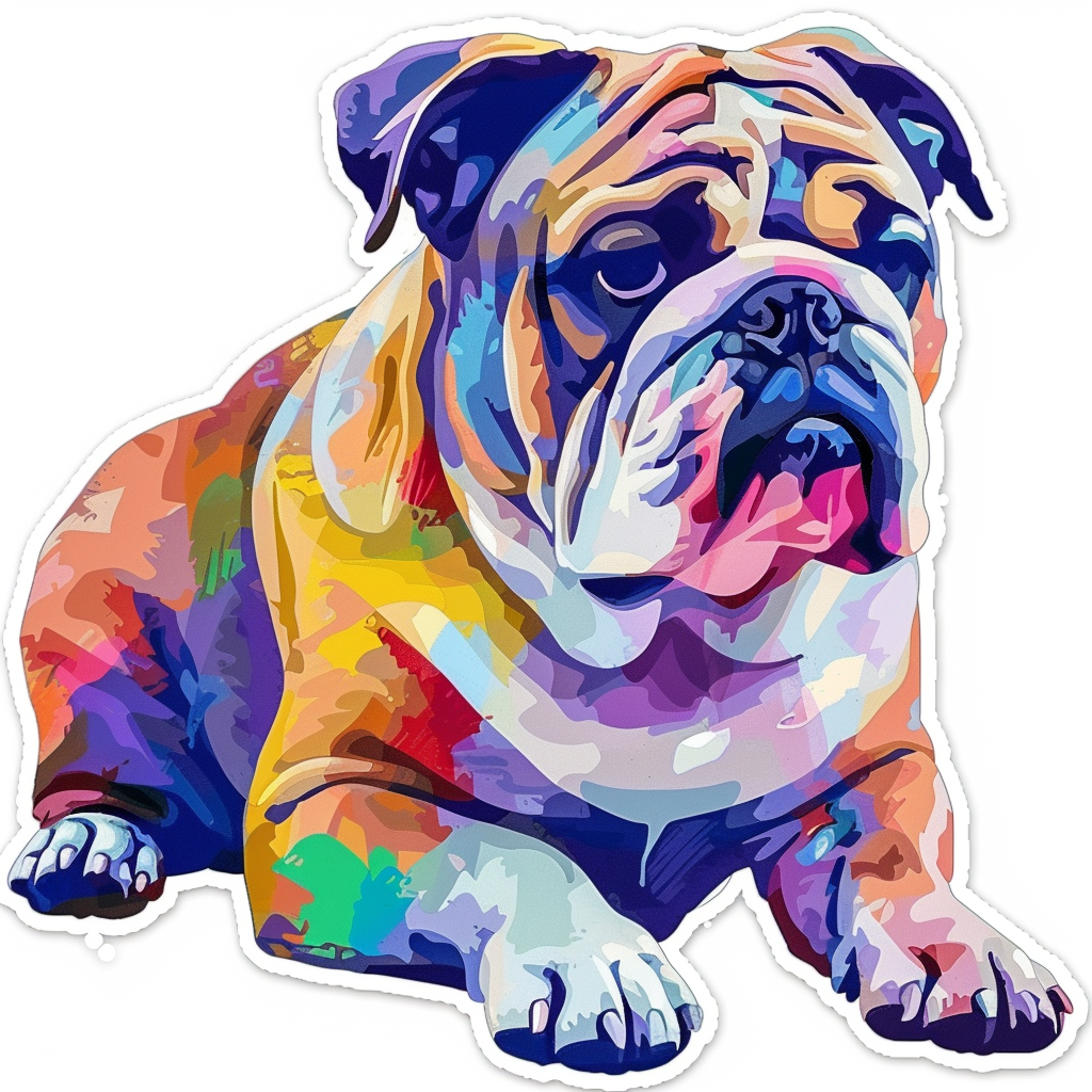 Bulldog Dog majestic Expressive surreal Vinyl Decal Sticker for Car, Laptop, Tumbler and more # F017535