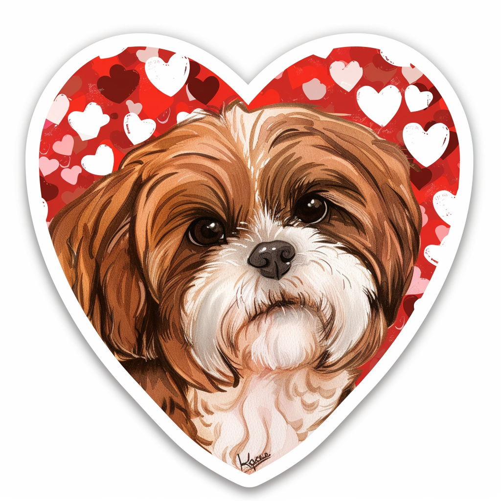Adorable Shih Tzu Dog Expressive surreal Vinyl Decal Sticker for Car, Laptop, Tumbler and more # F018240