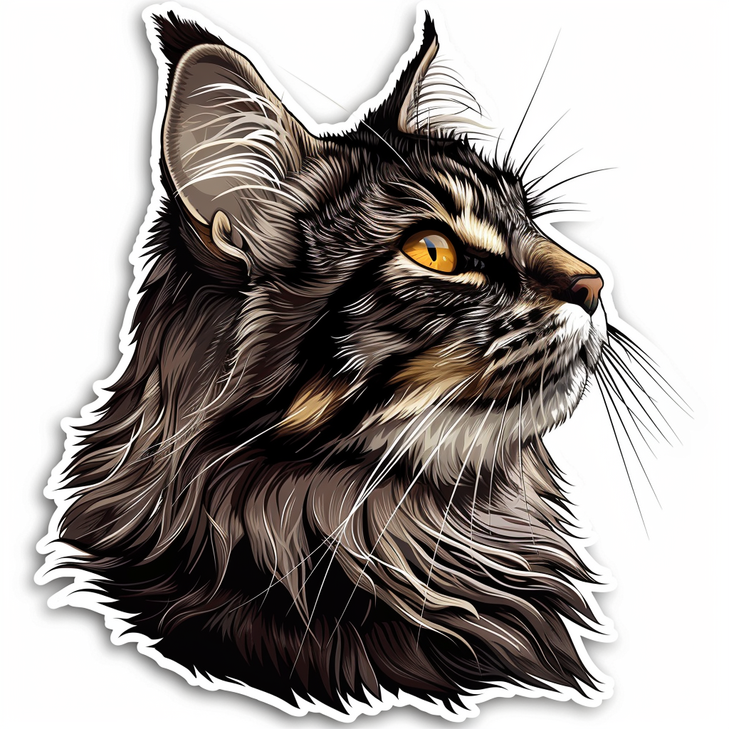 Maine Coon cat Vinyl Decal Sticker for Car, Laptop, Tumbler and more # F07977
