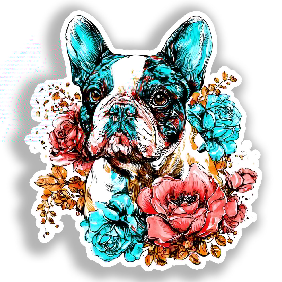 French Bulldog Dog Vinyl Decal Sticker for Car, Laptop, Tumbler and more # A019599-4" x 4"