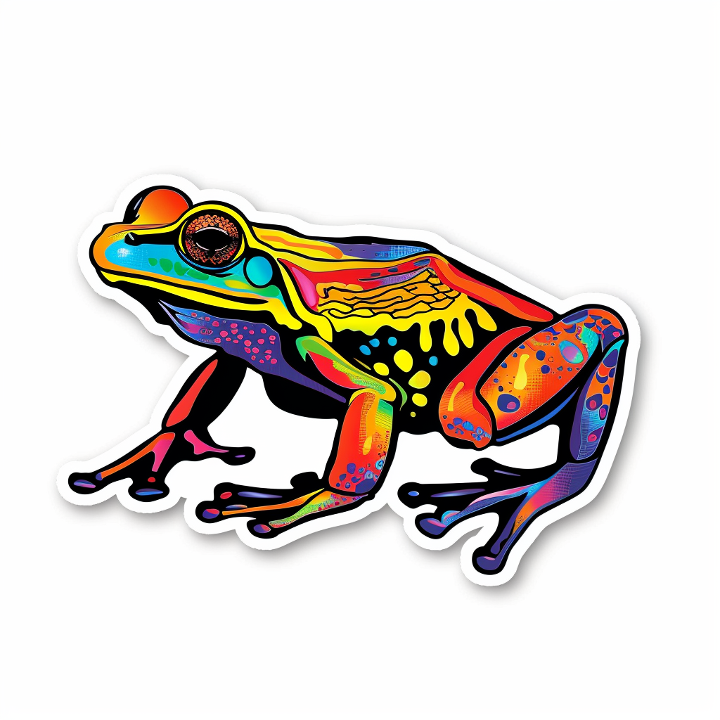 Sticker of a Frog majestic Expressive surreal Vinyl Decal Sticker for Car, Laptop, Tumbler and more # F015850