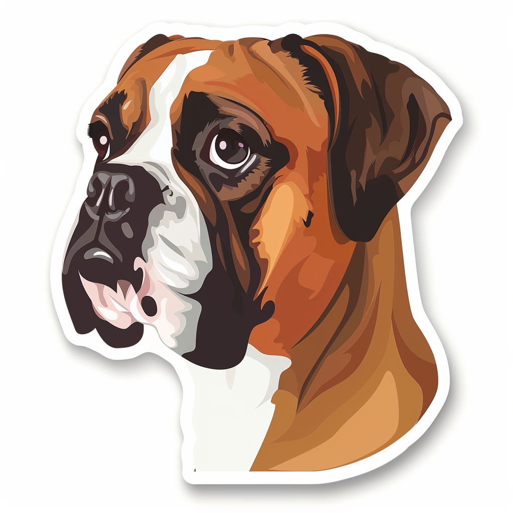 Boxer DogWhite Vinyl Decal Sticker for Car, Laptop, Tumbler and more # F07190