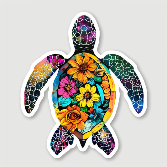 turtle majestic Expressive surreal Vinyl Decal Sticker for Car, Laptop, Tumbler and more # F022153-4" x 4"