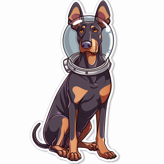 Cute and Adorable Doberman Pinscher Expressive surreal Vinyl Decal Sticker for Car, Laptop, Tumbler and more # F019641-4" x 4"