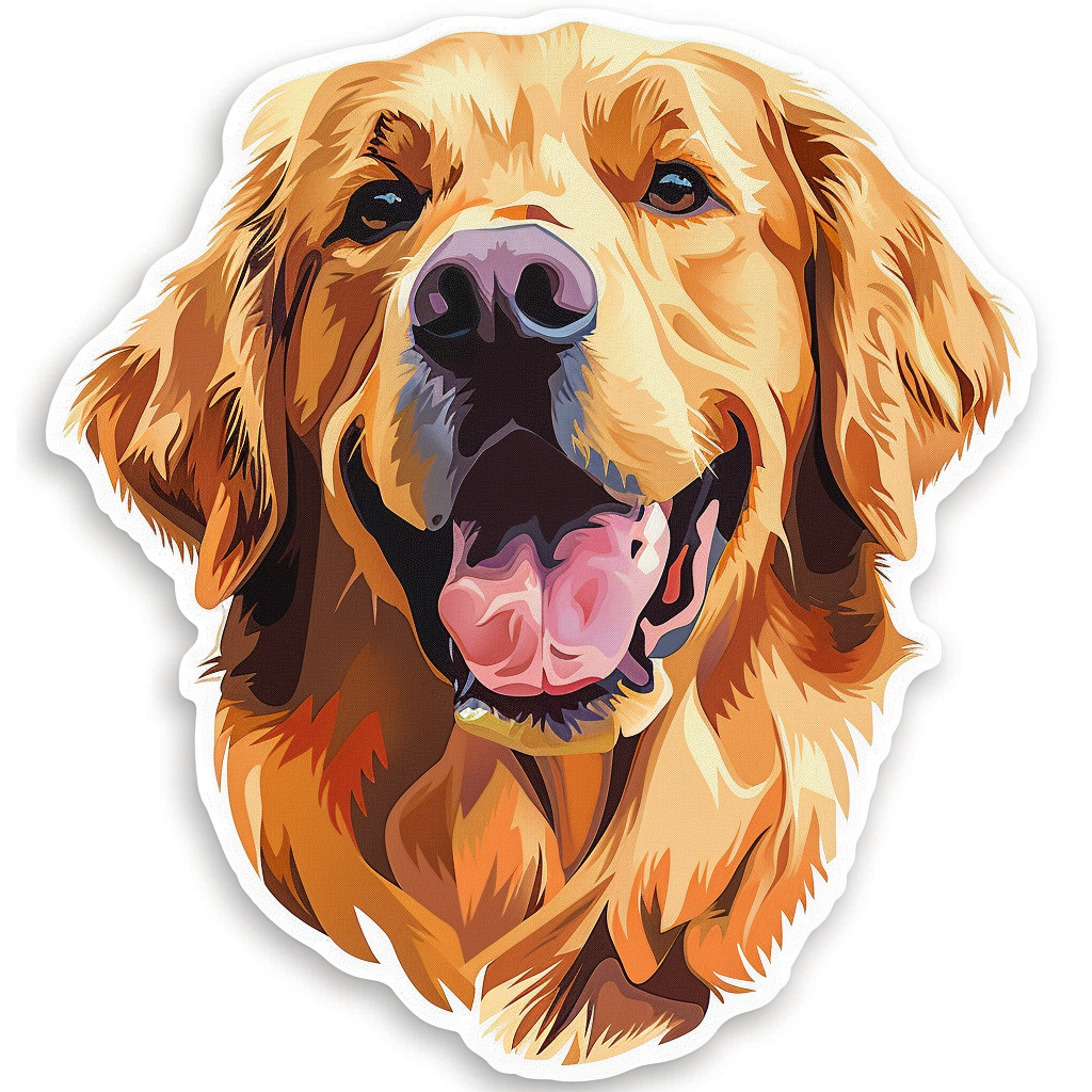 Golden Retriever Dog Vinyl Decal Sticker for Car, Laptop, Tumbler and more # F010472