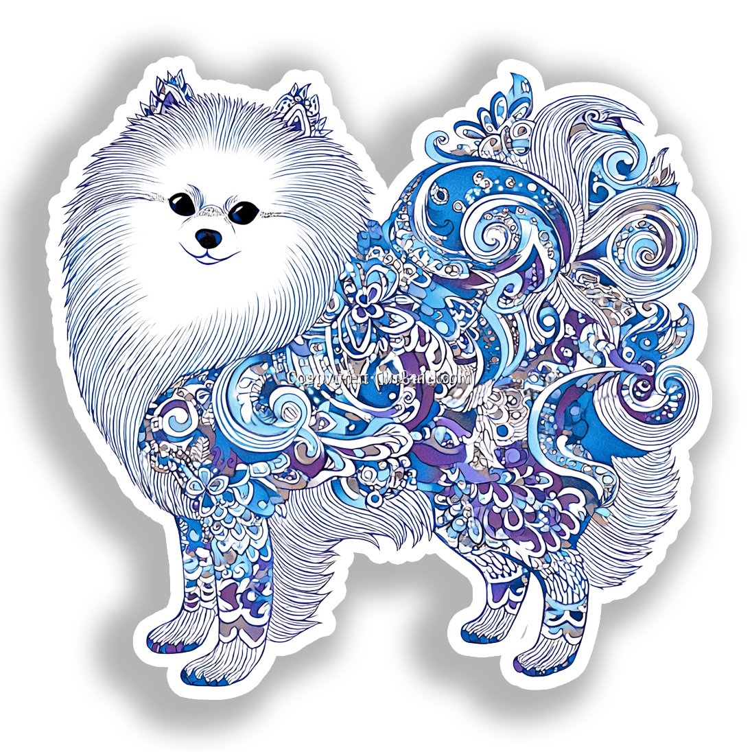 Pomeranian Dog Vinyl Decal Sticker for Car, Laptop, Tumbler and more # A017454-4" x 4"