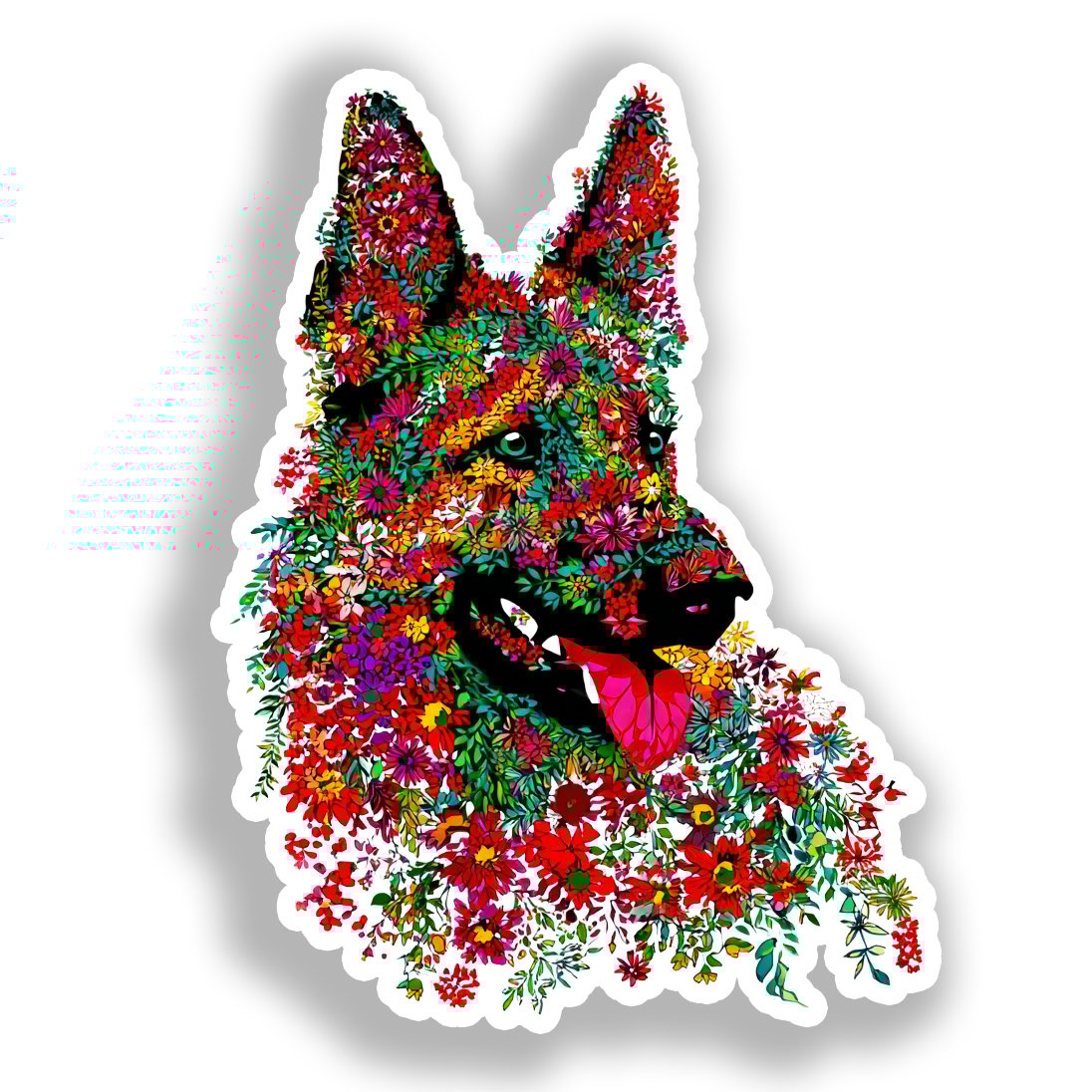 German Shepherd Dog Vinyl Decal Sticker for Car, Laptop, Tumbler and more # A019578-4" x 4"