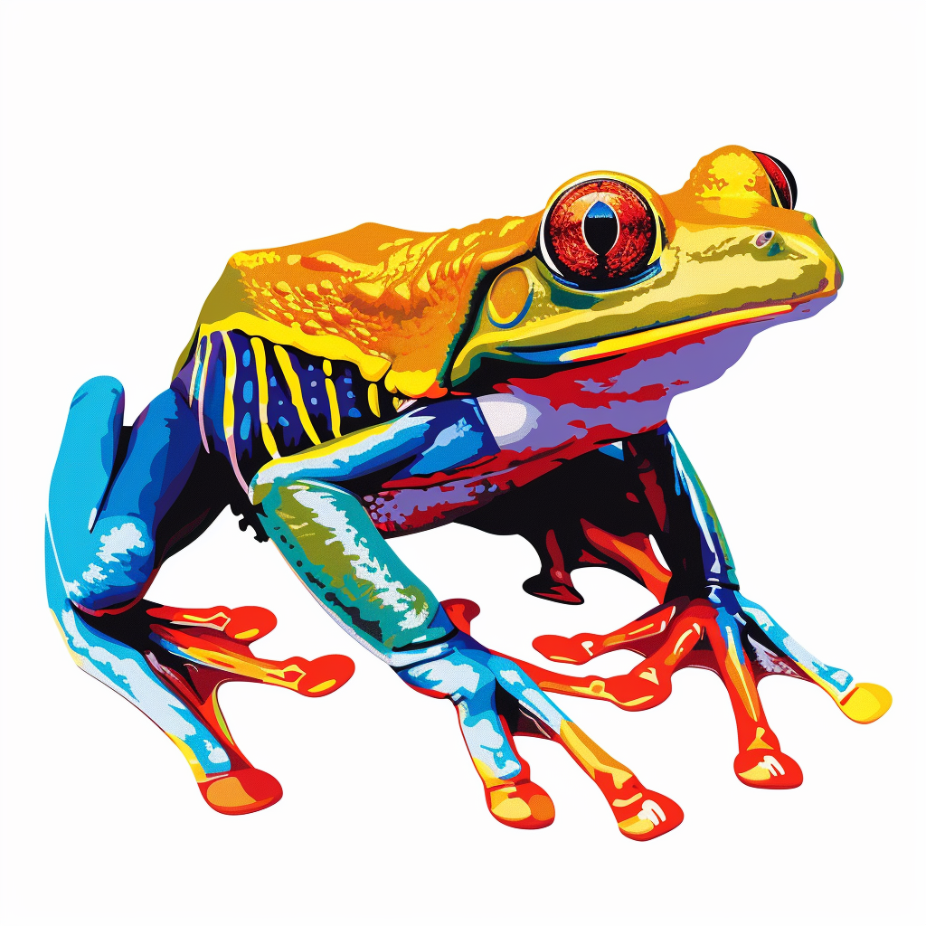 Sticker of a Frog majestic Expressive surreal Vinyl Decal Sticker for Car, Laptop, Tumbler and more # F015833