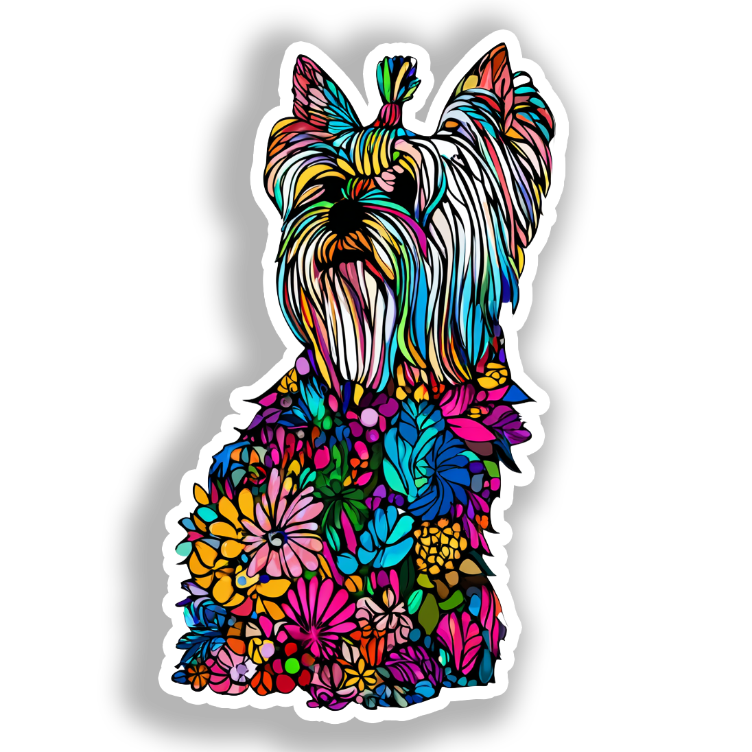 Yorkshire Terrier Dog Vinyl Decal Sticker for Car, Laptop, Tumbler and more # A017192-4" x 4"