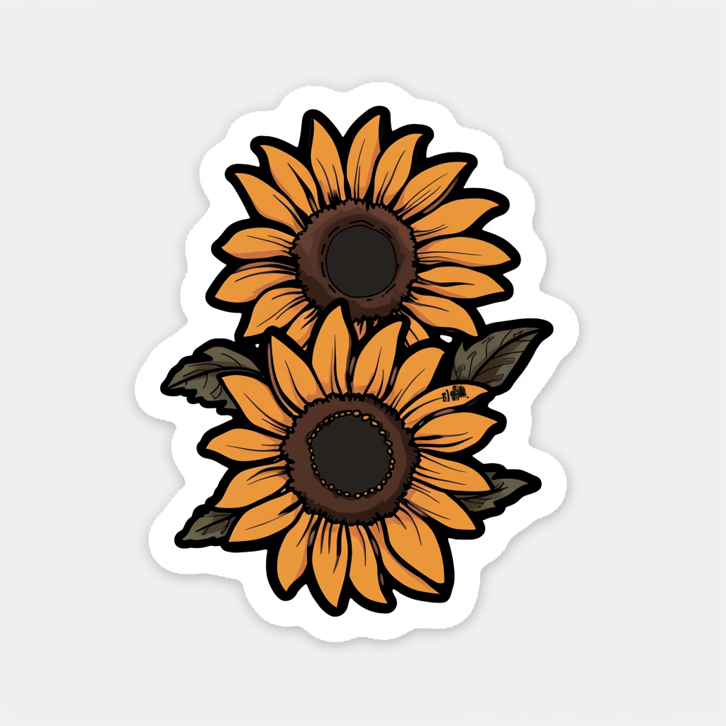 Sunflowers Expressive surreal Vinyl Decal Sticker for Car, Laptop, Tumbler and more # F018126