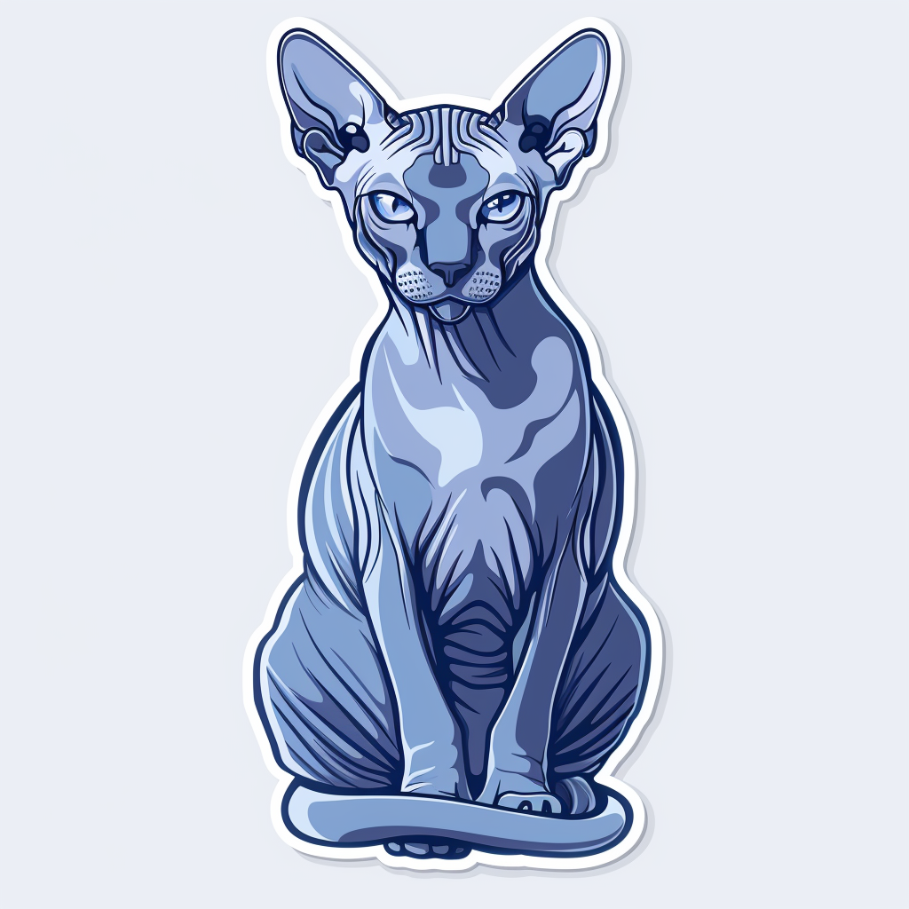 Sphynx Cat Vinyl Decal Sticker for Car, Laptop, Tumbler and more # F010090