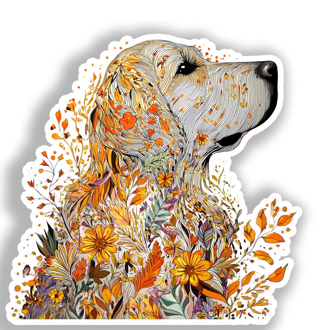 Golden Retriever Dog Vinyl Decal Sticker for Car, Laptop, Tumbler and more # A019535-4" x 4"
