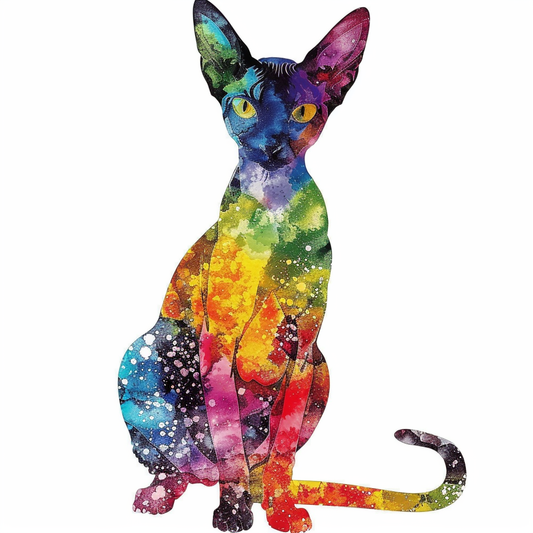 Adorable Cornish Rex Cat Expressive surreal Vinyl Decal Sticker for Car, Laptop, Tumbler and more # F021363-4" x 4"