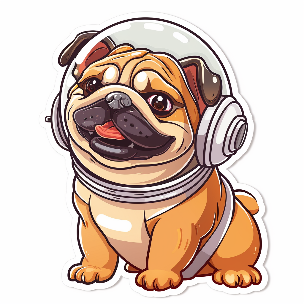 Bulldog Dog majestic Expressive surreal Vinyl Decal Sticker for Car, Laptop, Tumbler and more # F017710