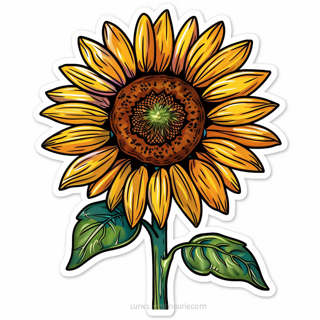 Sunflower flower majestic Expressive surreal Vinyl Decal Sticker for Car, Laptop, Tumbler and more # F023137