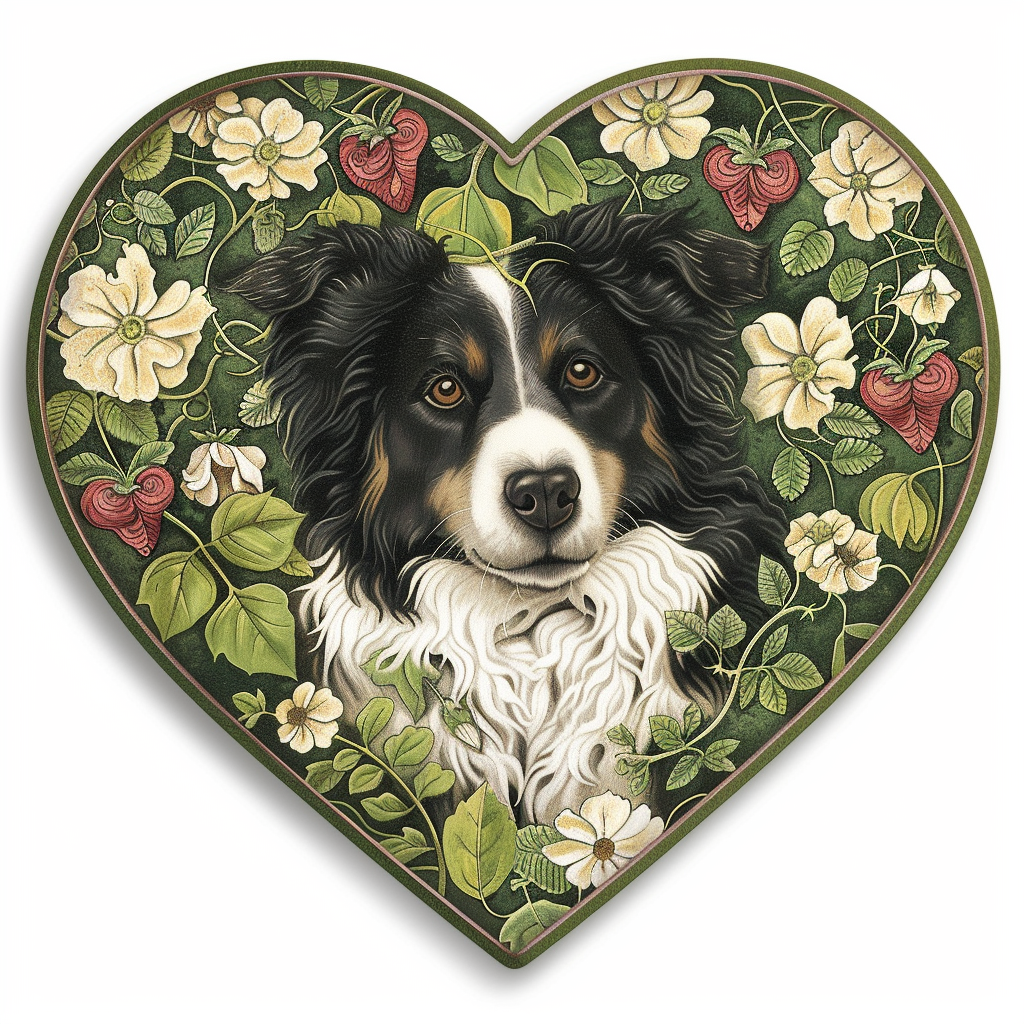 Border Collie Dog majestic Expressive surreal Vinyl Decal Sticker for Car, Laptop, Tumbler and more # F021873-4" x 4"