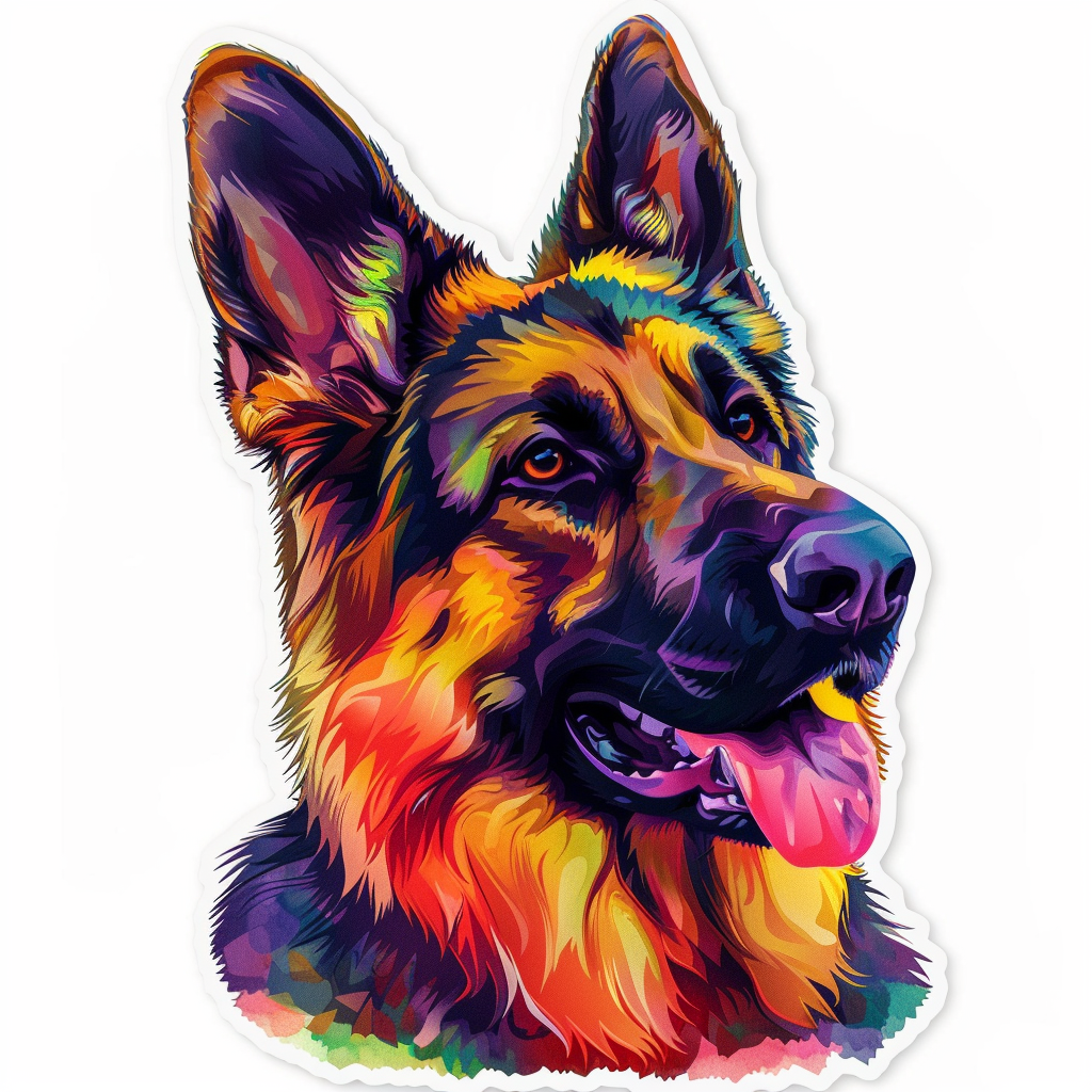 German Shepherd Dog cartoon Vinyl Decal Sticker for Car, Laptop, Tumbler and more # F011556