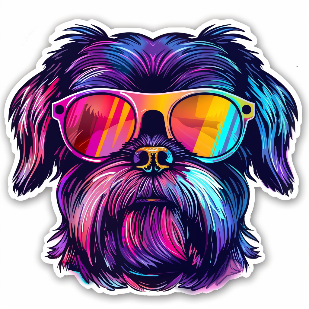 Adorable Shih Tzu Dog Expressive surreal Vinyl Decal Sticker for Car, Laptop, Tumbler and more # F018352