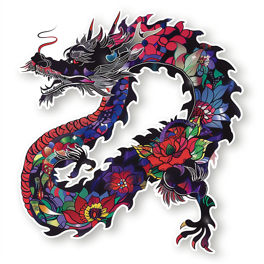 Dragon majestic Expressive surreal Vinyl Decal Sticker for Car, Laptop, Tumbler and more # F019103