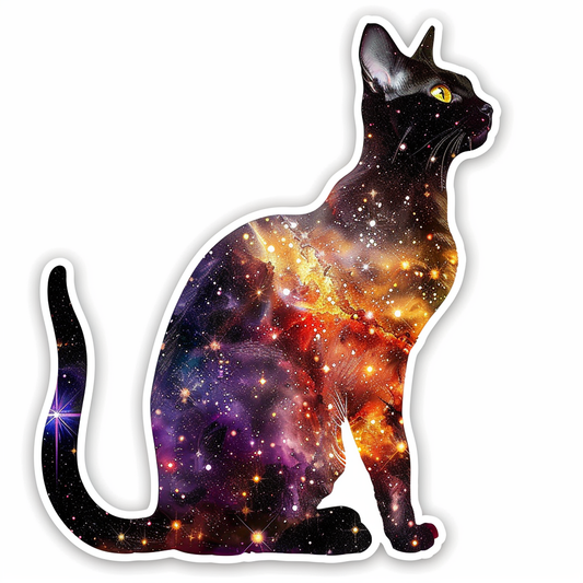 Abyssinian Cat astronaut majestic Expressive surreal Vinyl Decal Sticker for Car, Laptop, Tumbler and more # F021653-4" x 4"