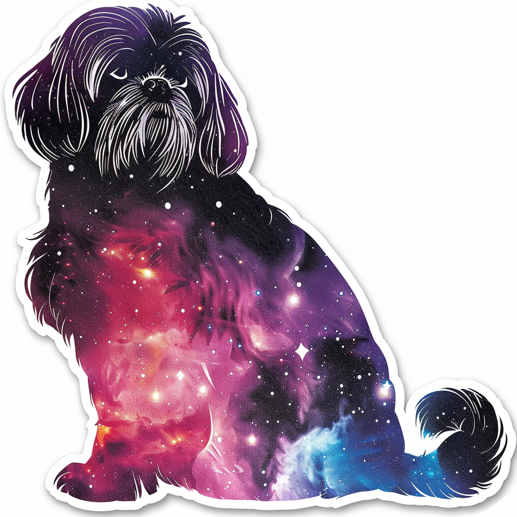 Adorable Shih Tzu Dog Expressive surreal Vinyl Decal Sticker for Car, Laptop, Tumbler and more # F018263