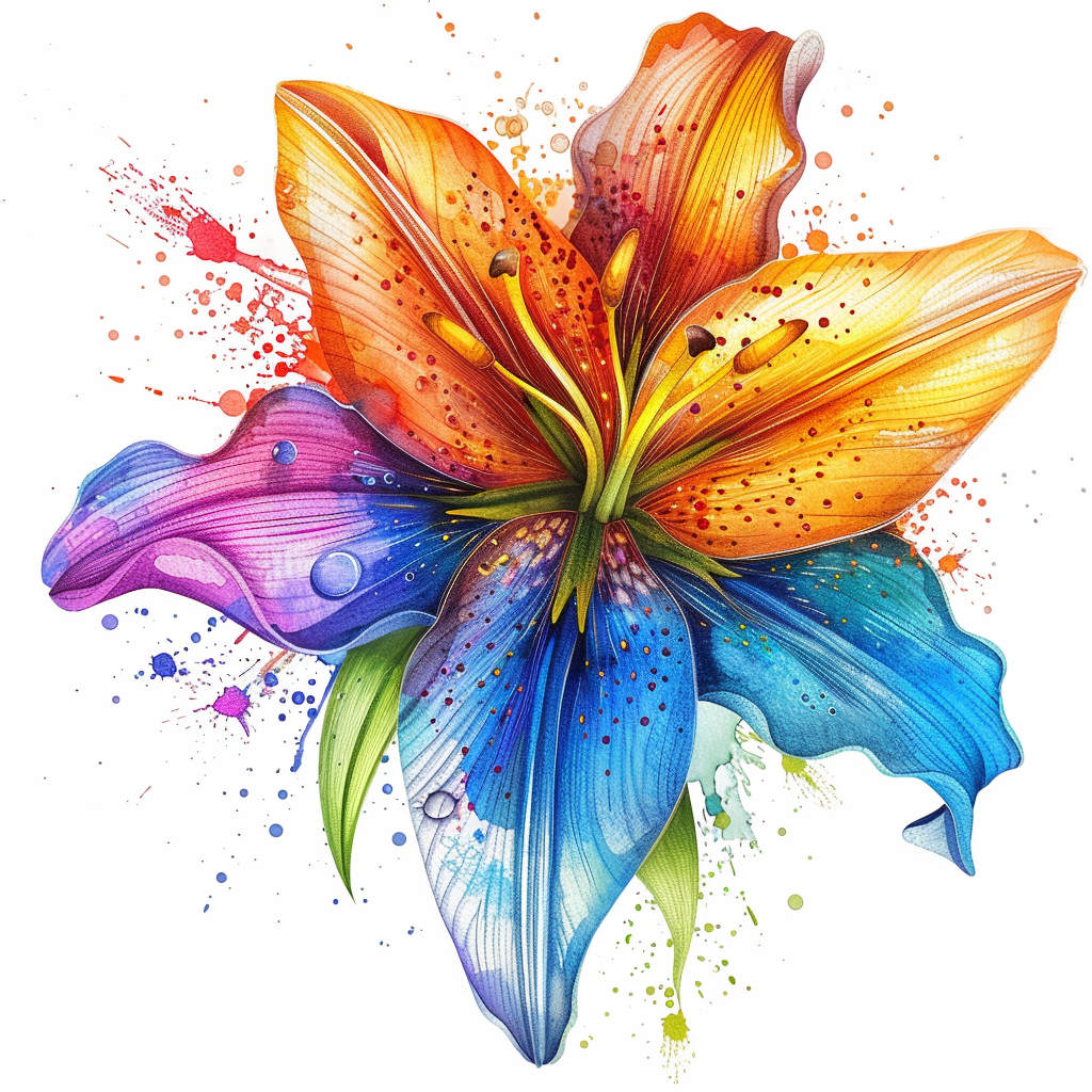 Lily flower majestic Expressive surreal Vinyl Decal Sticker for Car, Laptop, Tumbler and more # F023274