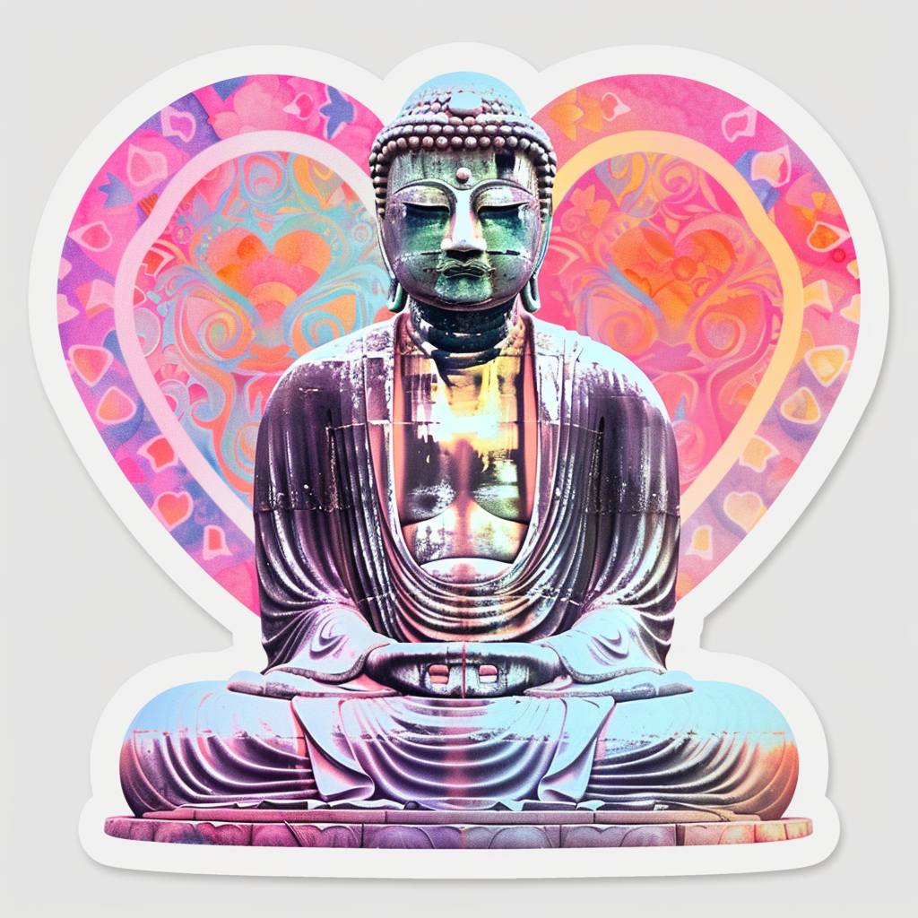 Sticker of a Buddha majestic Expressive surreal Vinyl Decal Sticker for Car, Laptop, Tumbler and more # F017212