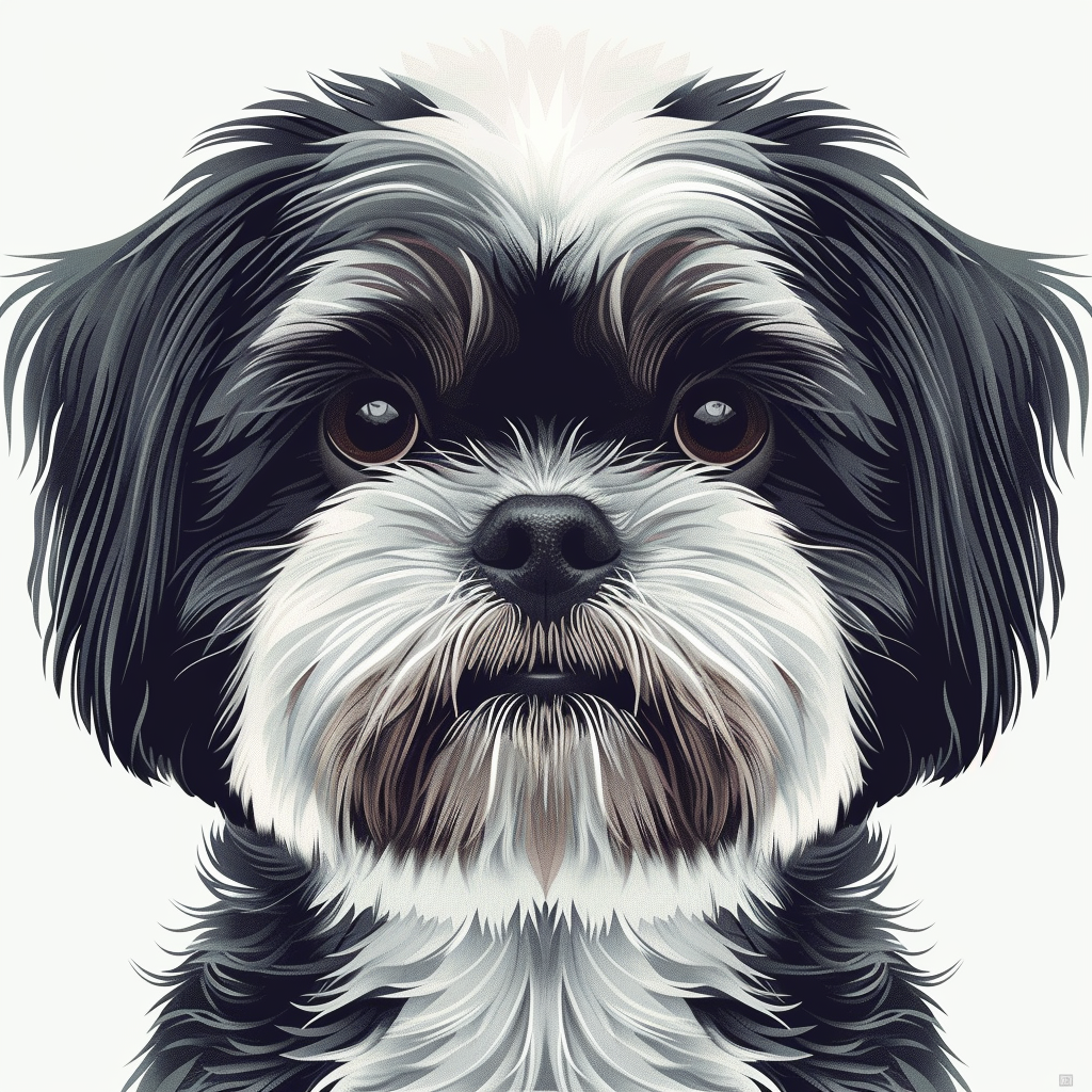 Adorable Shih Tzu Dog Expressive surreal Vinyl Decal Sticker for Car, Laptop, Tumbler and more # F018451