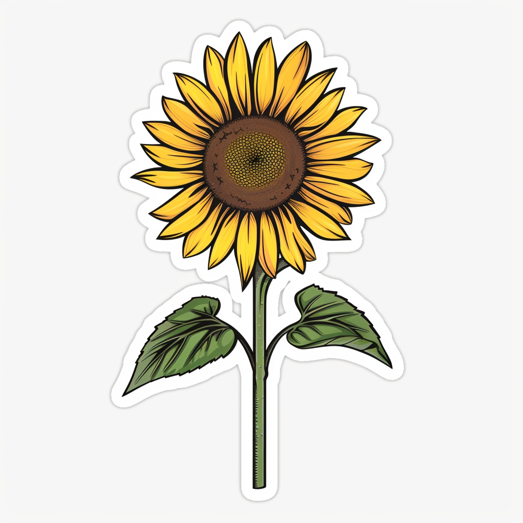 Sunflower flower majestic Expressive surreal Vinyl Decal Sticker for Car, Laptop, Tumbler and more # F022961
