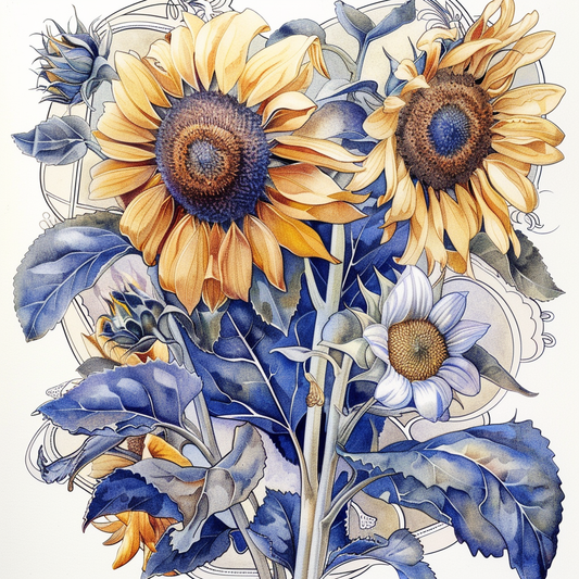 Sunflowers Expressive surreal Vinyl Decal Sticker for Car, Laptop, Tumbler and more # F018128