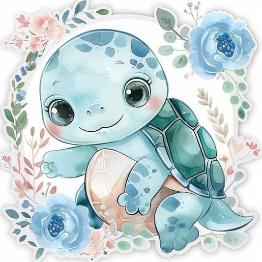 turtle majestic Expressive surreal Vinyl Decal Sticker for Car, Laptop, Tumbler and more # F022113-4" x 4"