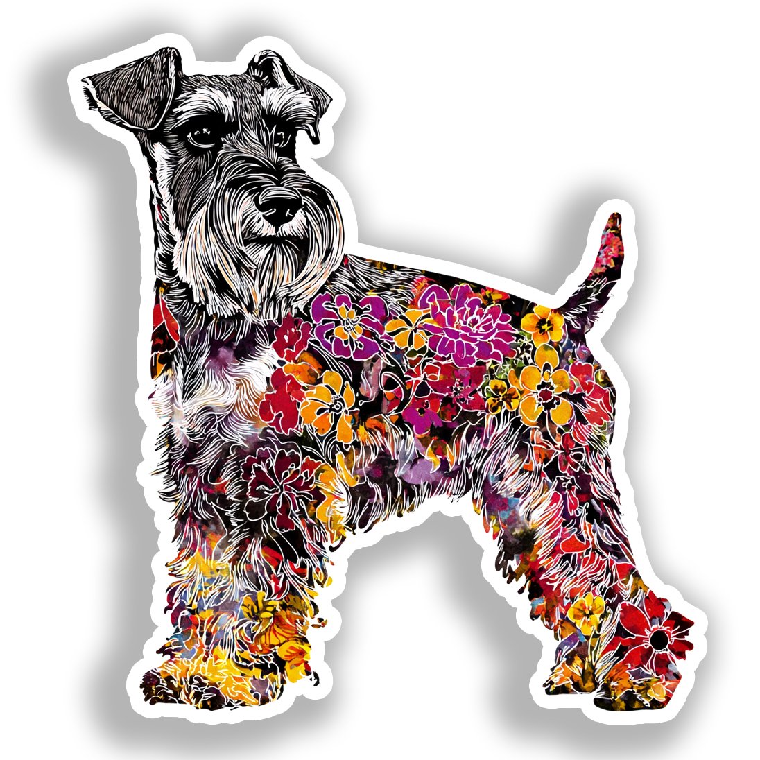 Miniature Schnauzer Dog Vinyl Decal Sticker for Car, Laptop, Tumbler and more # A019288-4" x 4"