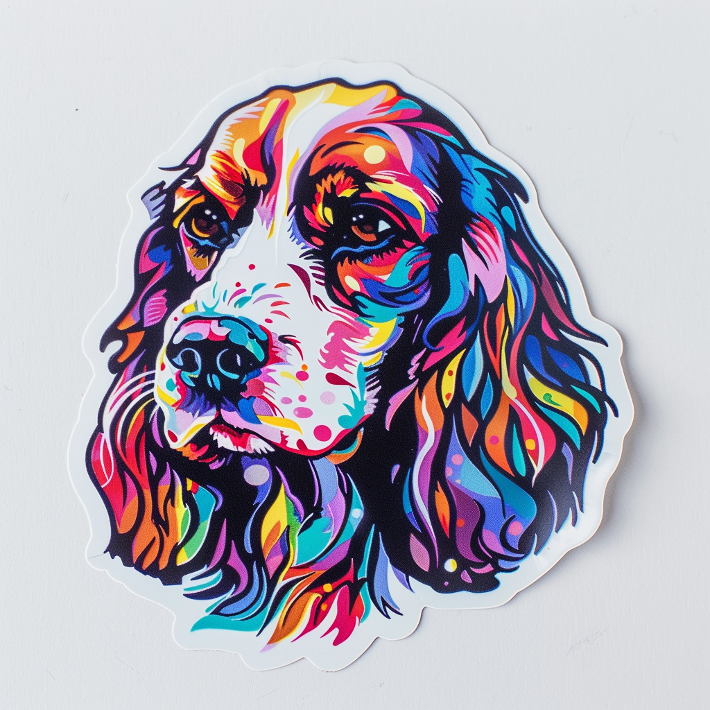Cocker Spaniel Dog majestic Expressive surreal Vinyl Decal Sticker for Car, Laptop, Tumbler and more # F020051-4" x 4"