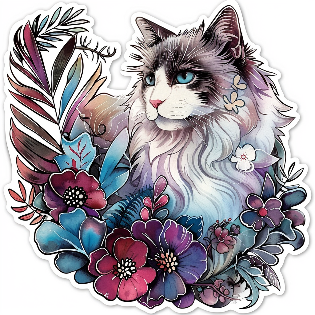 Ragdoll Cat Vinyl Decal Sticker for Car, Laptop, Tumbler and more # F07959