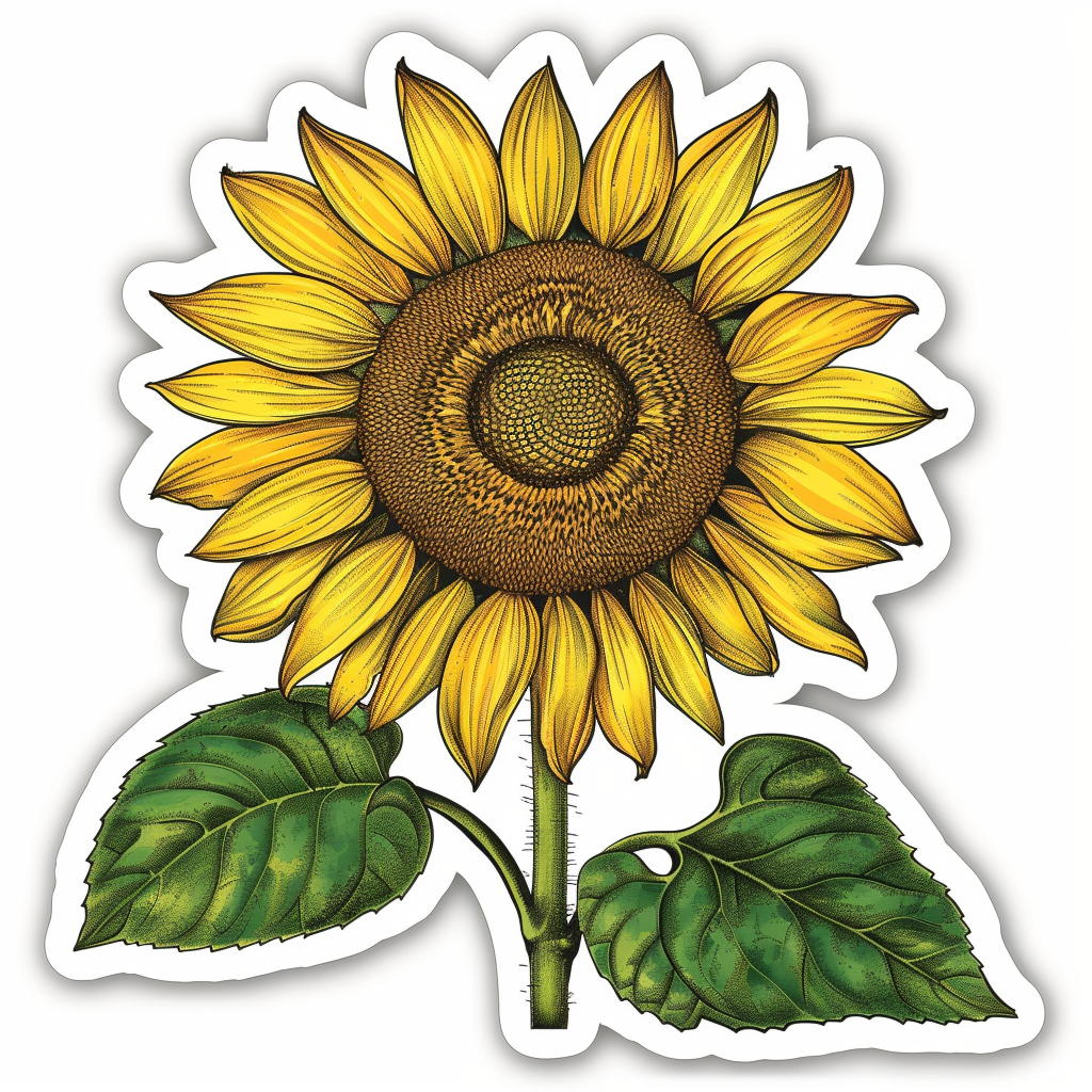 Sunflower flower majestic Expressive surreal Vinyl Decal Sticker for Car, Laptop, Tumbler and more # F022968