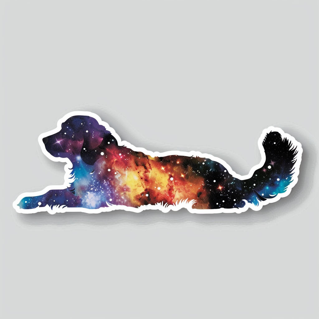 Golden Retriever Dog galaxy Vinyl Decal Sticker for Car, Laptop, Tumbler and more # F010470