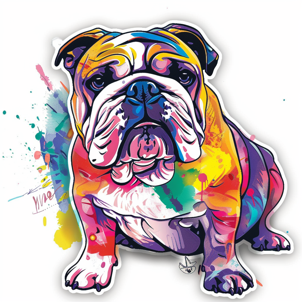 Bulldog Dog majestic Expressive surreal Vinyl Decal Sticker for Car, Laptop, Tumbler and more # F017537