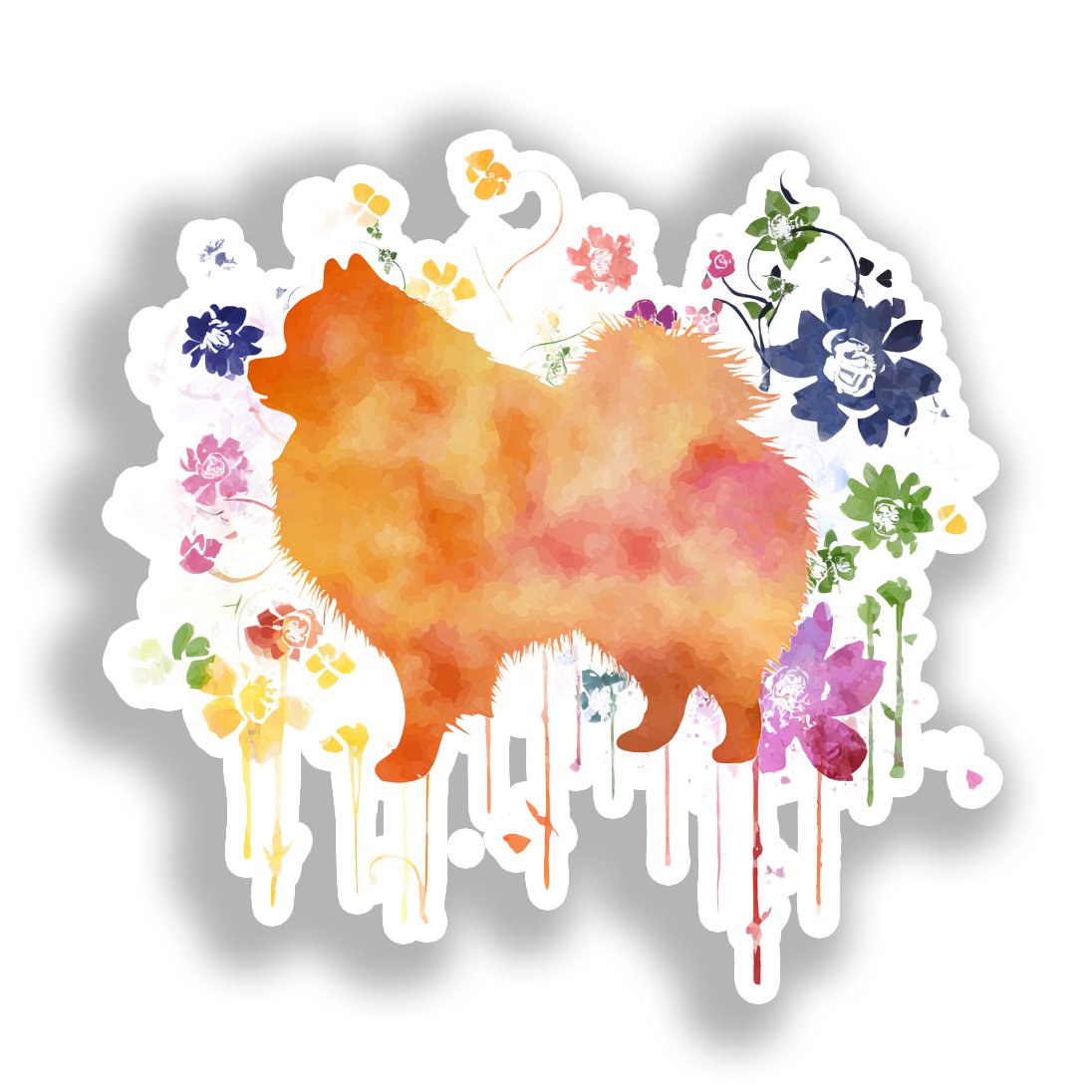 Pomeranian Dog Vinyl Decal Sticker for Car, Laptop, Tumbler and more # A017313-4" x 4"