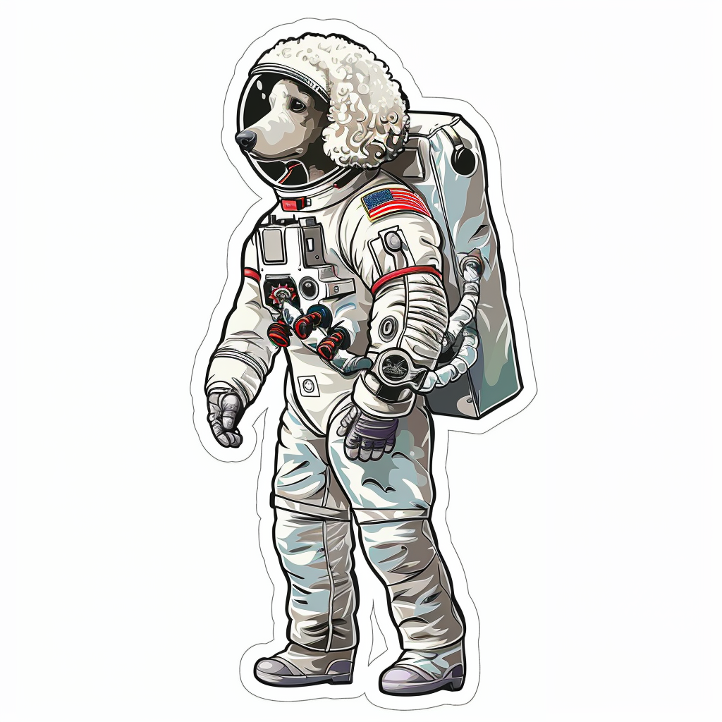 Poodle Dog astronaut Vinyl Decal Sticker for Car, Laptop, Tumbler and more # F012505