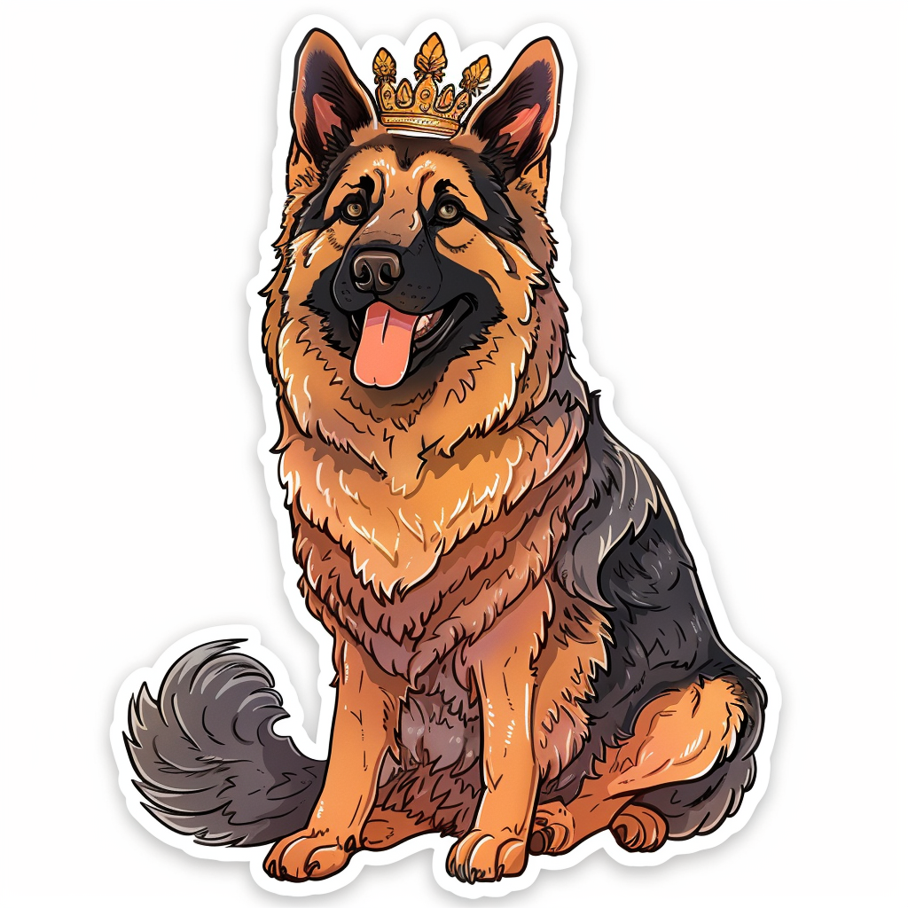 German Shepherd Dog crowned Vinyl Decal Sticker for Car, Laptop, Tumbler and more # F011474