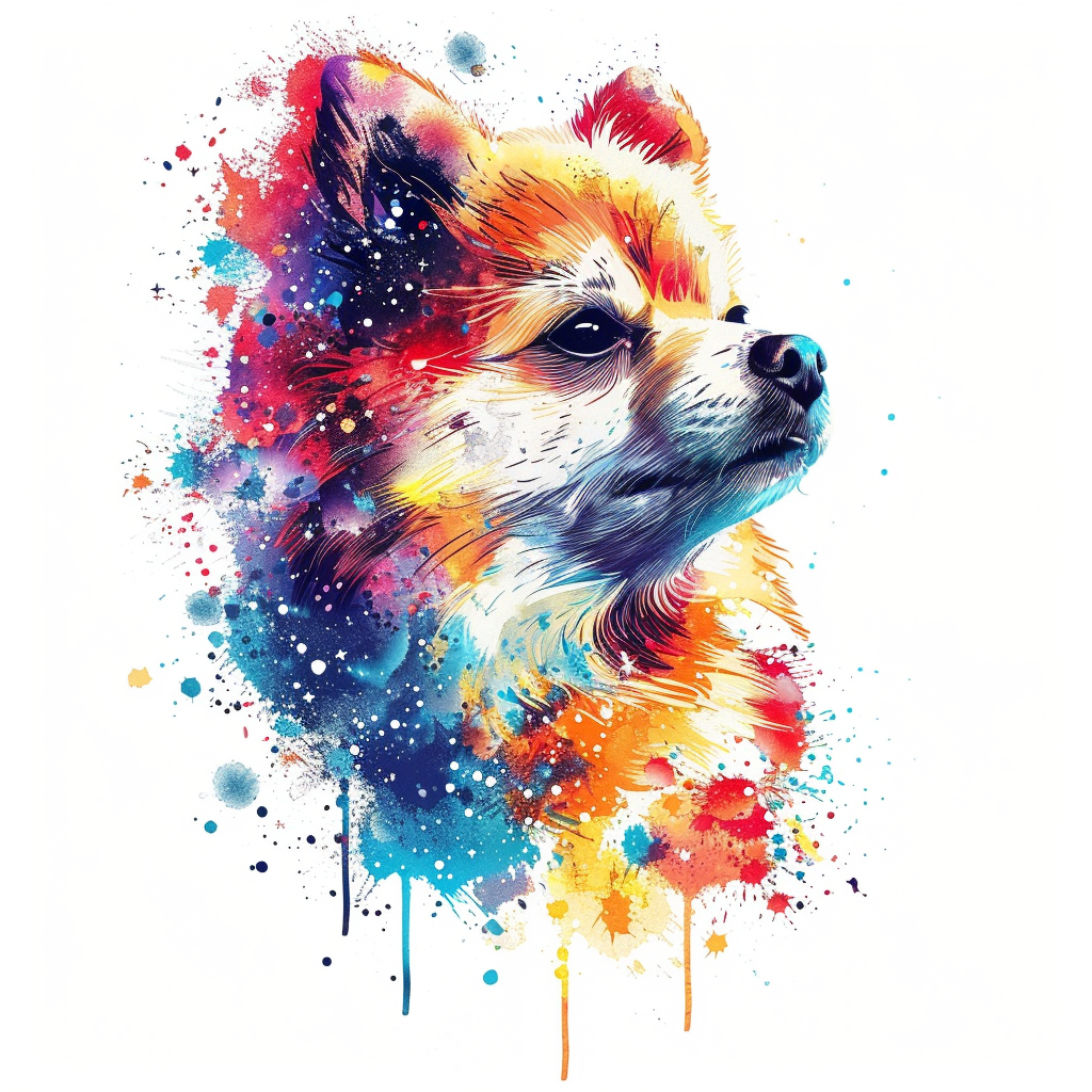 Sticker of a Pomeranian Dog galaxy majestic Expressive surreal Vinyl Decal Sticker for Car, Laptop, Tumbler and more # F013929