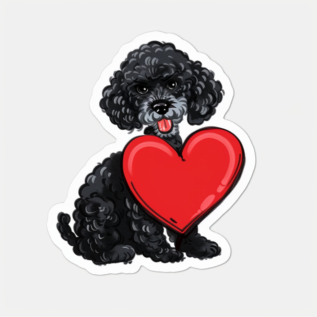 Poodle Dog heartcore Vinyl Decal Sticker for Car, Laptop, Tumbler and more # F012399