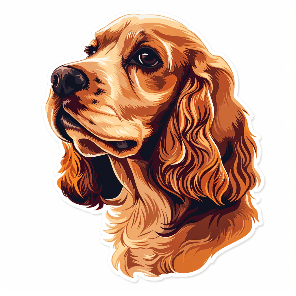 Sticker of a Cocker Spaniel Dog majestic Expressive surreal Vinyl Decal Sticker for Car, Laptop, Tumbler and more # F020152