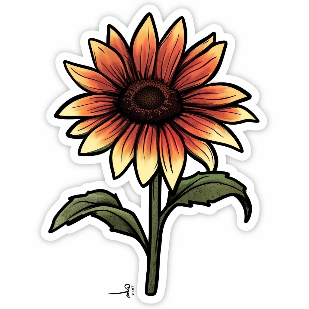 Sunflower flower majestic Expressive surreal Vinyl Decal Sticker for Car, Laptop, Tumbler and more # F023077