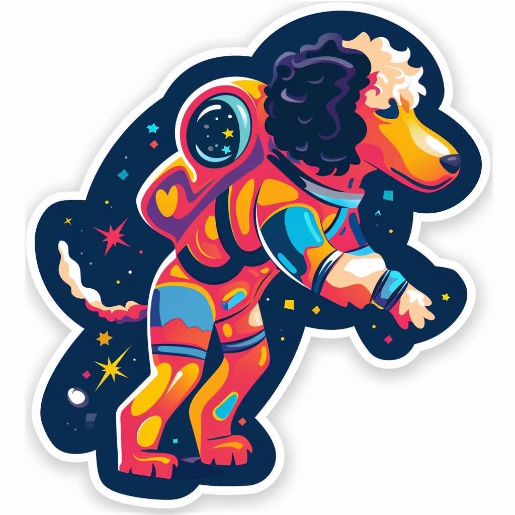 Poodle Dog astronaut Vinyl Decal Sticker for Car, Laptop, Tumbler and more # F012492