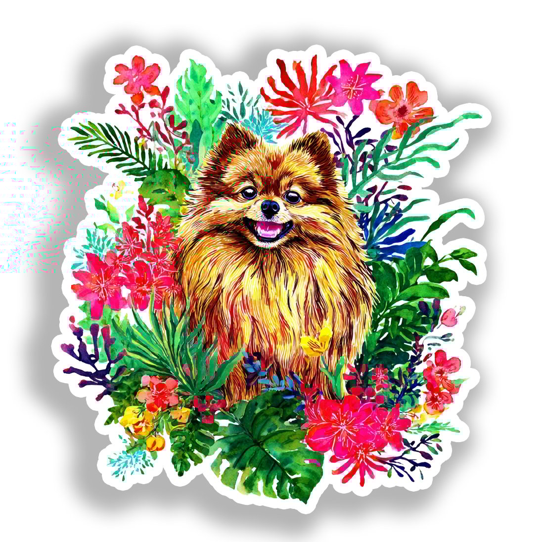 Pomeranian Dog Vinyl Decal Sticker for Car, Laptop, Tumbler and more # A017246-4" x 4"