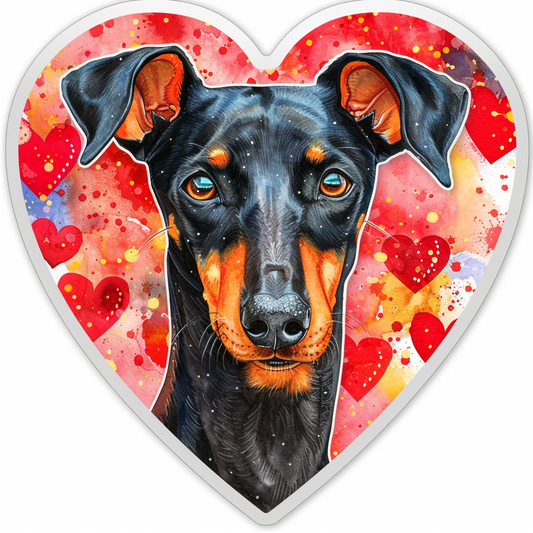 Doberman Pinscher Dog majestic Expressive surreal Vinyl Decal Sticker for Car, Laptop, Tumbler and more # F019607-4" x 4"