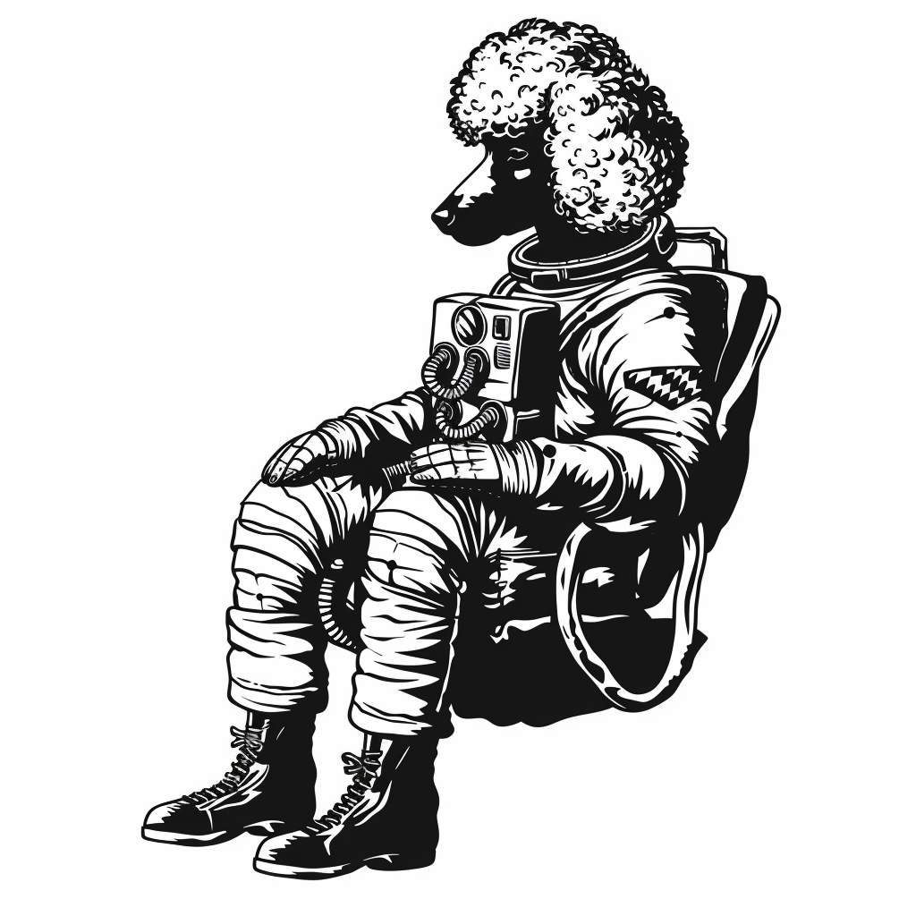 Poodle Dog astronaut Vinyl Decal Sticker for Car, Laptop, Tumbler and more # F012523