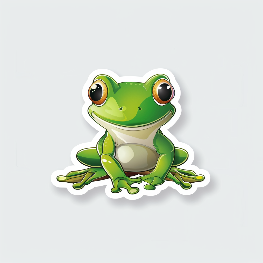 Sticker of a Frog majestic Expressive surreal Vinyl Decal Sticker for Car, Laptop, Tumbler and more # F015854